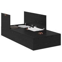 Bedframe met opslag Zwart eiken 190 x 90 x 31.5 cm Bewerkt hout - thumbnail