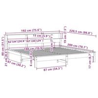Bedframe zonder matras massief grenenhout wasbruin 180x200 cm - thumbnail