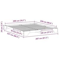 Bedframe met opslag Bruin 200 x 220 cm Massief grenenhout - thumbnail