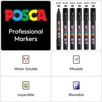 Markeerstift POSCA PC-3M Zwart (6 Stuks) - thumbnail