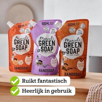 Marcel&apos;s Green Soap Handzeep sandelhout & kardemom 500ml navulzak - thumbnail
