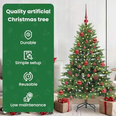Kunstkerstboom met 150 LED met standaard Groen 150 cm PE en PVC