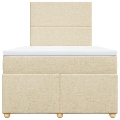 Boxspring met matras stof crèmekleurig 120x200 cm