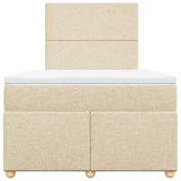 Boxspring met matras stof crèmekleurig 120x200 cm - thumbnail