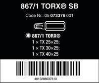 Wera 867/1 Z SB SiS 05073376001 Torx-bit T 25, T 30, T 40 Gereedschapsstaal Gelegeerd, Taai D 6.3 3 stuk(s) - thumbnail