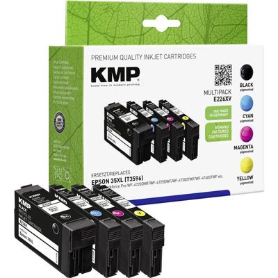 KMP Inktcartridge vervangt Epson 35XL, T3596, T3591, T3592, T3593, T3594 Compatibel Combipack Zwart, Cyaan, Magenta, Geel E226XV 1638,4005