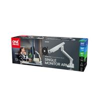 One For All Design Single white Monitor-tafelbeugel 33 cm (13) - 88,9 cm (35) Wit In hoogte verstelbaar, Kantelbaar en roteerbaar, Zwenkbaar - thumbnail