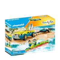 PLAYMOBIL family fun - strandwagen met kano's constructiespeelgoed (70436) - thumbnail