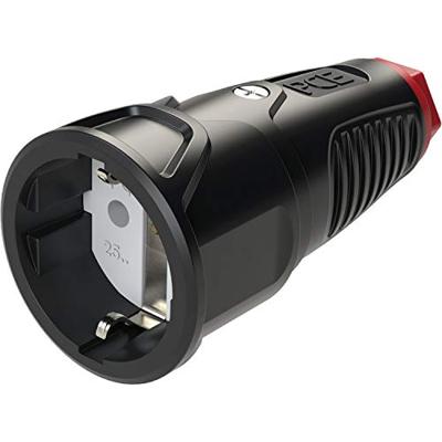 PCE 2510-sr Koppeling met randaarde Rubber, Thermoplast 250 V Zwart, Rood IP20