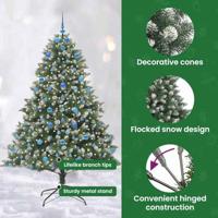 VidaXL Kunstkerstboom met 300 led groen 210 cm pvc en plastic en staal - thumbnail