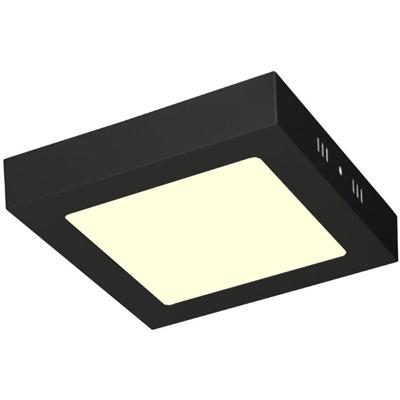 Vierkante LED Downlight Opbouw 12W Warm Wit 3000K Mat Zwart Aluminium