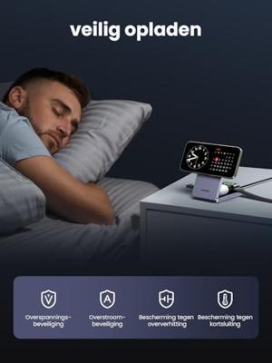 UGREEN W707 3-in-1 15W Magnetic Charger Wireless Charger 15 W Qi-standaard Grijs