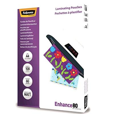 Fellowes lamineerhoes Enhance80 ft A4, 160 micron (2 x 80 micron), pak van 100 stuks, mat - thumbnail