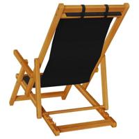 Strandstoel inklapbaar met armleuningen acaciahout en textileen - thumbnail