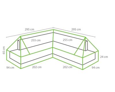Winza | Loungesethoes Premium 295/255 x 295/255 x 94 x 65 cm Plateau