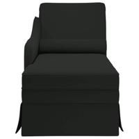 Chaise longue met bolster en rechterarmleuning fluweel zwart - thumbnail