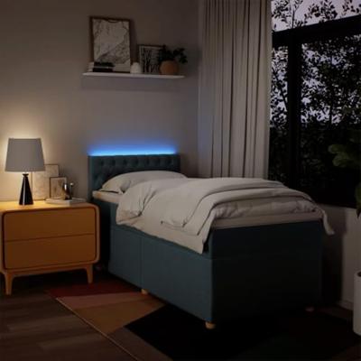Boxspring met matras stof blauw 80x200 cm - thumbnail