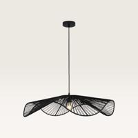 Hanglamp Avanta nero xl - Zwarte lamp van gevlochten papieren koord - Zonder lichtbron en voor binnen - Grotere variant - thumbnail