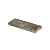 INK Pitch Wastafel keramische slab rechts met drain en front en side skirts zonder kraangat 120x45x9 Earth glossy - thumbnail