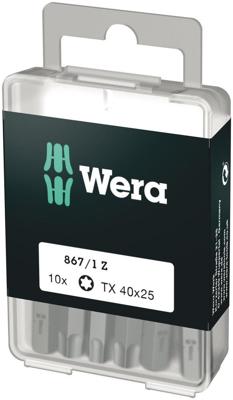 Wera 867/1 Z DIY SiS 05072412001 Torx-bit T 40 Gereedschapsstaal Gelegeerd, Taai D 6.3 10 stuk(s)