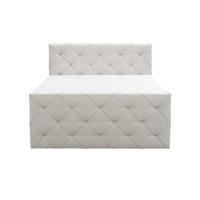 Boxspring met voetbord Liv geruit - ecru - 160x200 cm - ronde poot - Leen Bakker - thumbnail