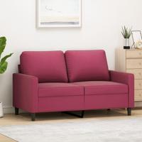 Tweezitsbank 120 cm fluweel wijnrood - thumbnail