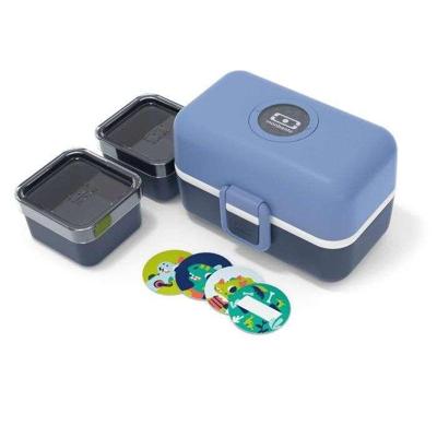 Kinderlunchbox - MONBENTO - 3 vakken - BPA-vrij - MB Tresor Infinity Blauw