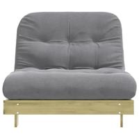 Futon slaapbank met matras 100x206x11 cm gempregneerd hout - thumbnail