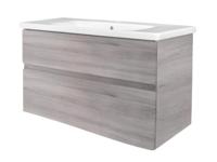 Badkamermeubel Best Design Quick-Greeploos 80x56x45cm Onderkast + Wastafel Grijs Eiken - thumbnail