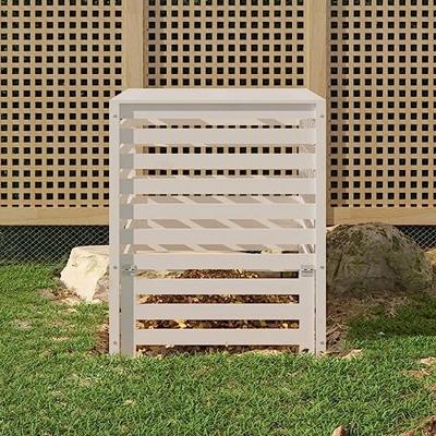 Compostbak 82,5x82,5x99,5 cm massief grenenhout wit
