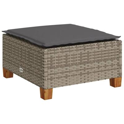 5-delige Loungeset met kussens poly rattan grijs - thumbnail