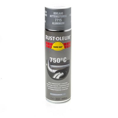 Rust-Oleum deklaag hittebestendig - Hard Hat - aluminium - zijdeglans - 0.5l - spuitbus