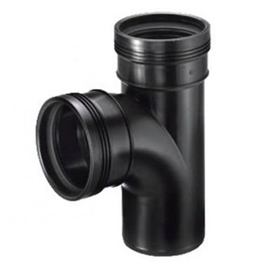 Wavin T-Stuk 88° Zwart, 50mm - 2x Manchet, 1x Spie Aansluiting, Hittebestendig & Slagvast