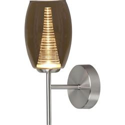 Highlight WandlampNebula nikkel met amber glas - W3433.28