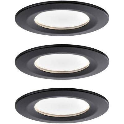 Paulmann 94473 LED-inbouwlamp Set van 3 stuks LED LED vast ingebouwd 18 W Zwart (mat) Paulmann 94473 LED-inbouwlamp Set van 3 stuks LED LED vast ingebouwd 18 W Zwart (mat)