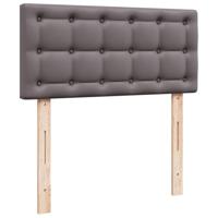 Boxspring met matras kunstleer grijs 80x200 cm - thumbnail