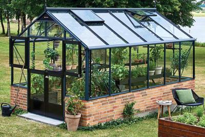 Tuinkas Premium 13,0 Wall antraciet 3 mm veiligheidsglas Royal Well - Royal well