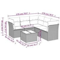 6-delige Loungeset met kussens poly rattan beige - thumbnail
