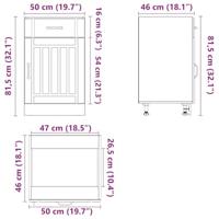 Keuken onderkast Lucca bewerkt hout zwart - thumbnail
