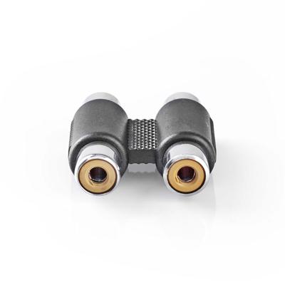 Stereo-Audioadapter | 2x RCA Female - 2x RCA Female | Zwart