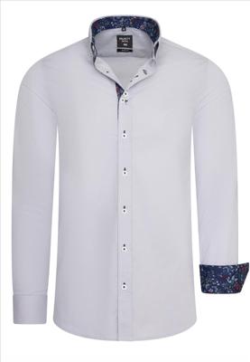 RustyNeal - Herenoverhemd - Grijs - Harde Kraag - Katoen