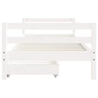Kinderbedframe met lades 90x190 cm massief grenenhout wit - thumbnail