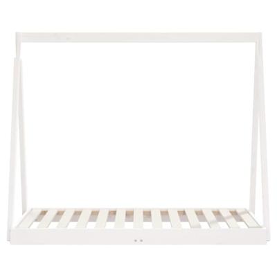 Kinderbedframe 70x140 cm massief grenenhout wit