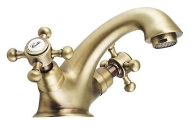 Wastafelmengkraan Sapho Antea 2-knop Uitloop 6.5 cm Brons (incl. clickwaste)
