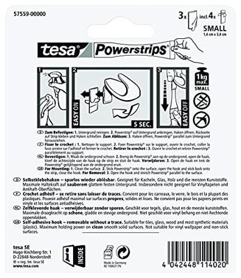 tesa POWERSTRIPS® Zelfklevende haak Small Trend Wit Inhoud: 3 stuk(s) tesa POWERSTRIPS® Zelfklevende haak Small Trend Wit Inhoud: 3 stuk(s)