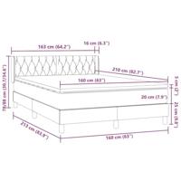 Boxspring met matras fluweel lichtgrijs 160x210 cm - thumbnail