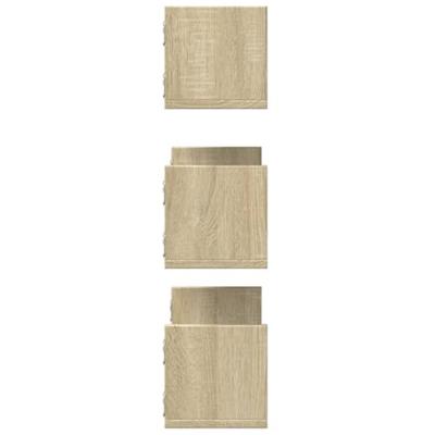 Wandschappen 3 st 58x18x18 cm spaanplaat sonoma eikenkleurig