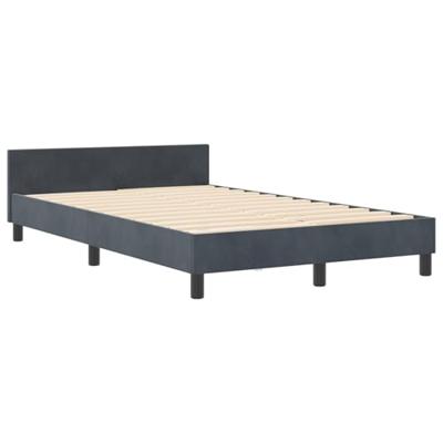 Bedframe met hoofdeinde Donkergrijs 120 x 190 cm Fluweel