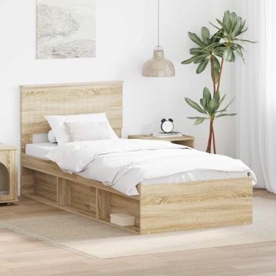 Bedframe met hoofdeinde Sonoma 90 x 190 cm Massief grenenhout