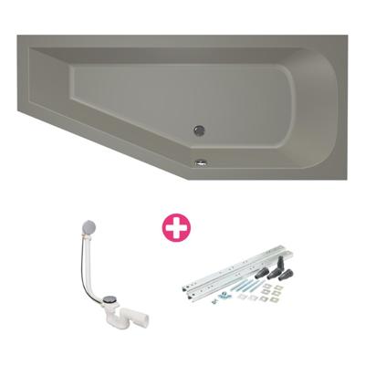 Hoekbad Xenz Lagoon Compact 170x75x45 cm Rechts Cement